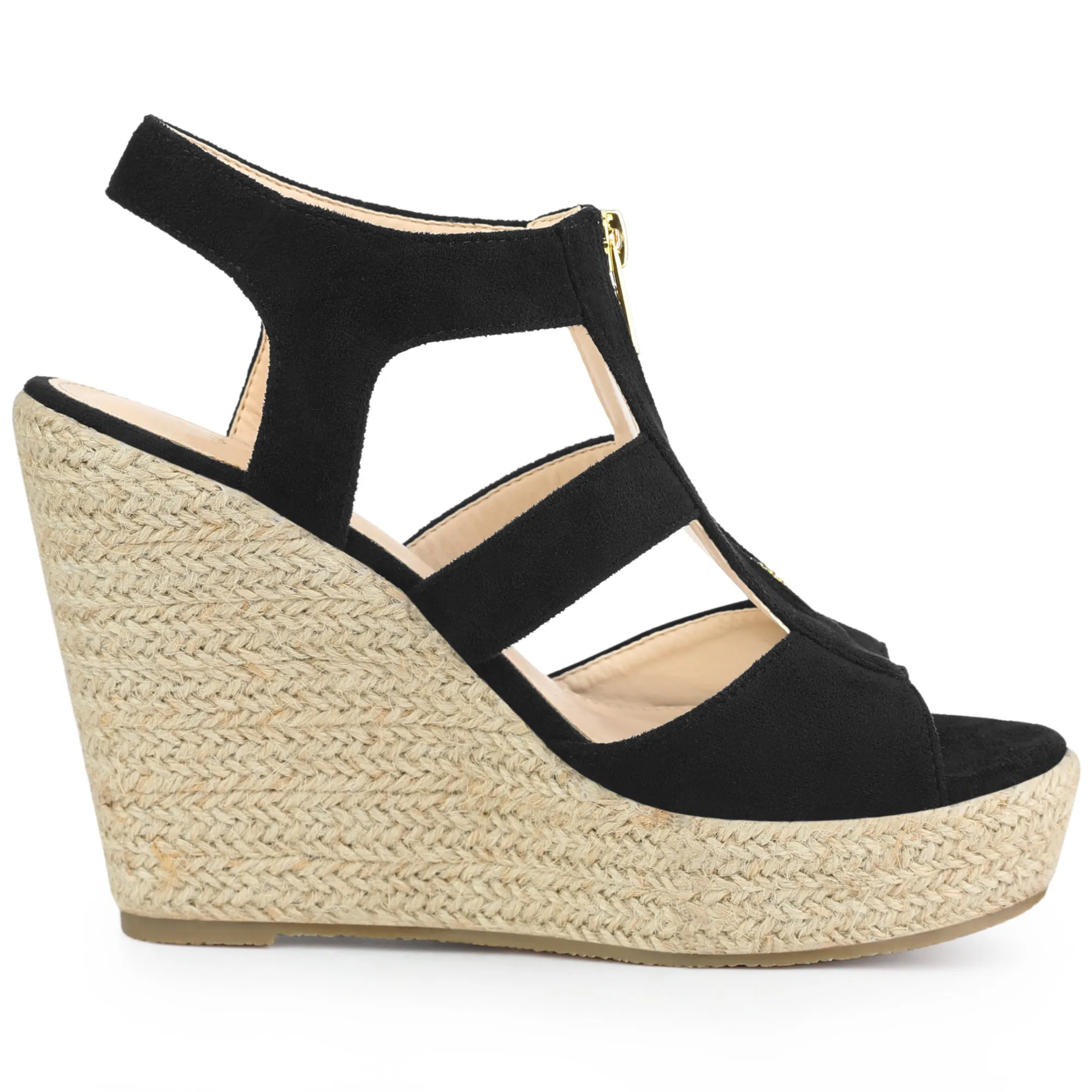 Women's Platform Heels Slingback Zipper Wedge Sandals