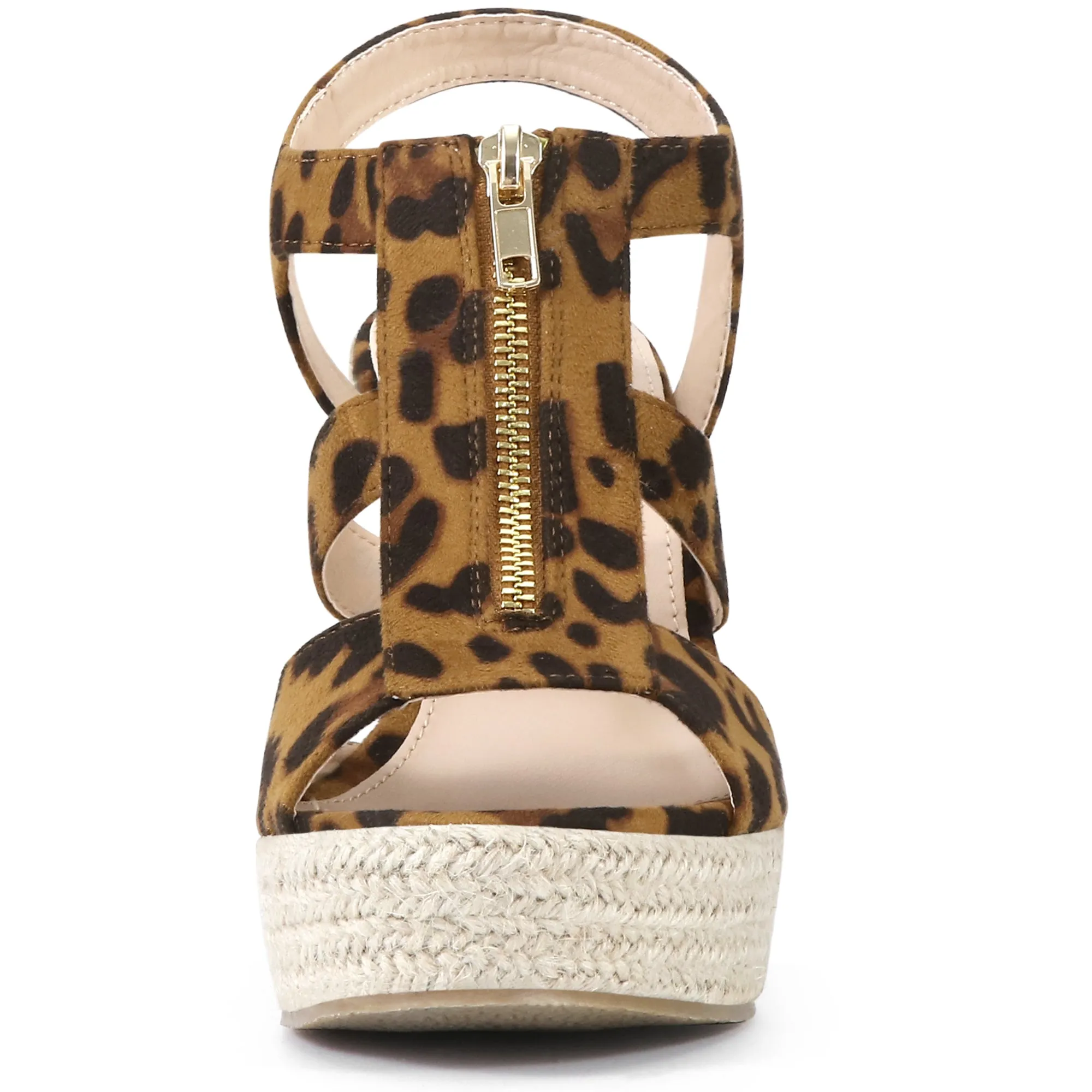 Women's Platform Heels Slingback Zipper Wedge Sandals