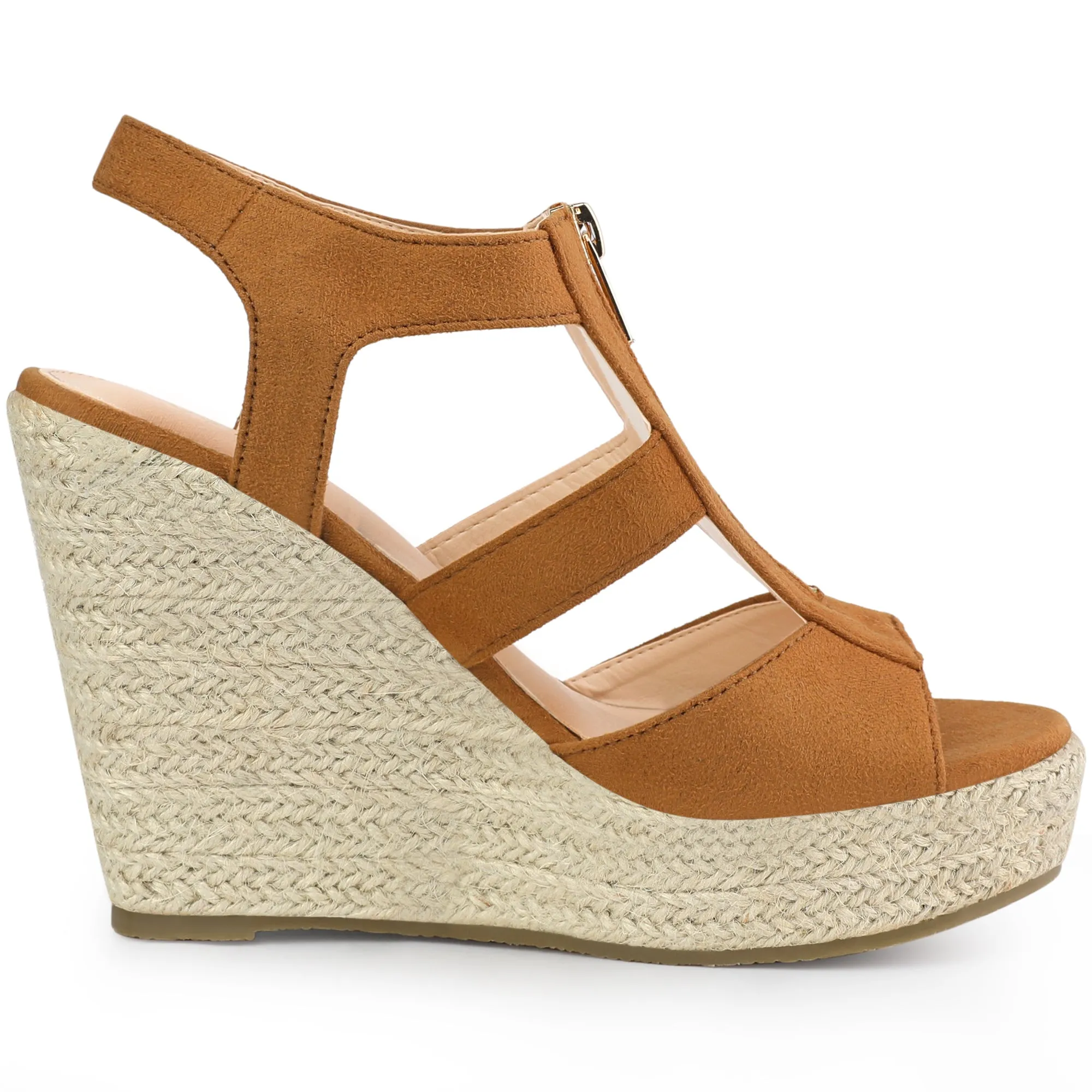 Women's Platform Heels Slingback Zipper Wedge Sandals