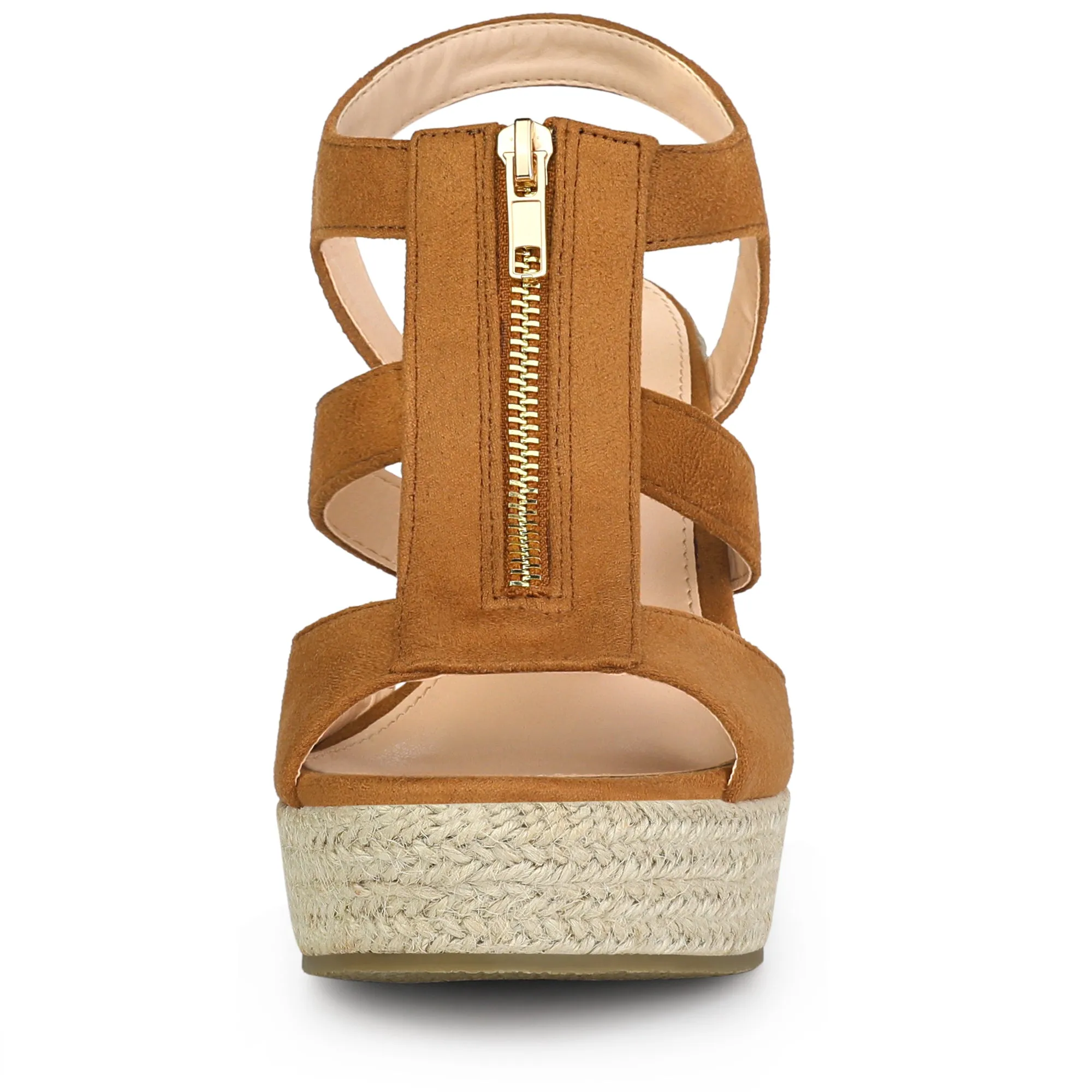 Women's Platform Heels Slingback Zipper Wedge Sandals
