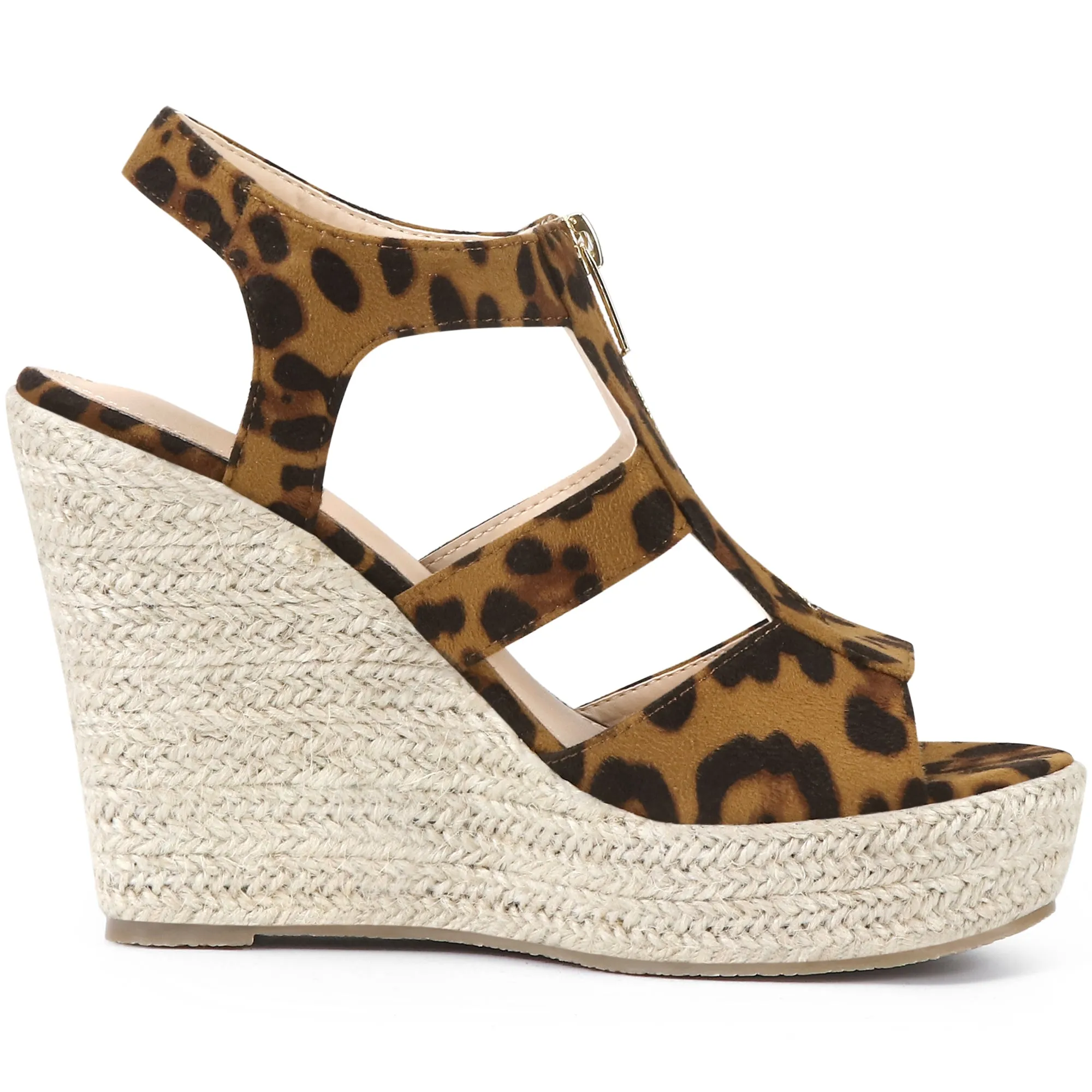 Women's Platform Heels Slingback Zipper Wedge Sandals
