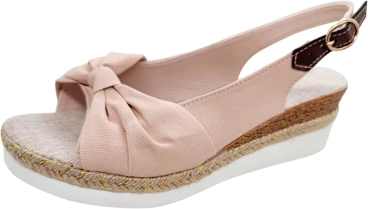Women's Sandals 2025 Orthopedic Open Toe Sandals with Arch Support Wedge Heel Adjustable Ankle Strap, Breathable Platform Sole for All-Day Comfort Summer Beach Casual Walking Dressy Occasions 2025