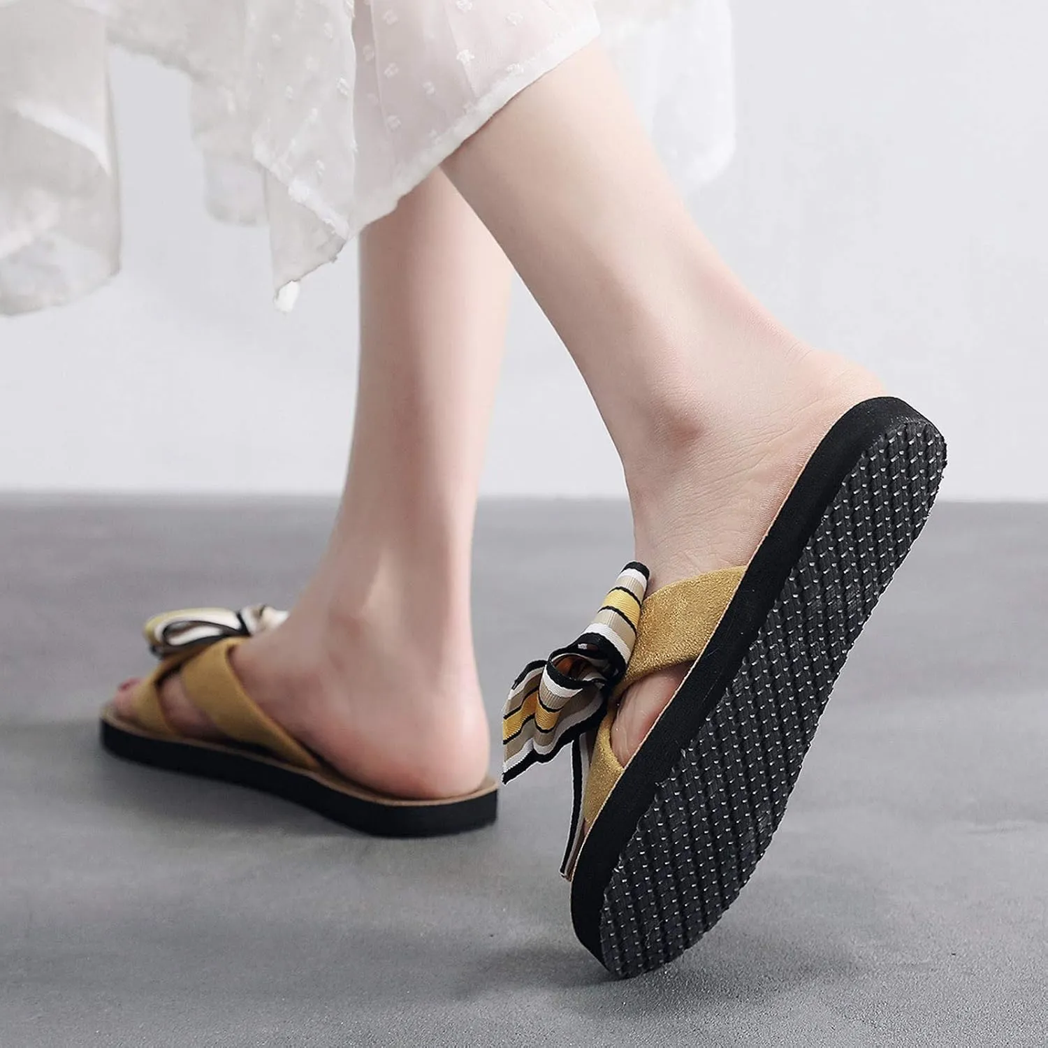 Women's Sandals Breathable Flip-Flops Shoes Bowknot Sandals Women Flat Home Beach Slipper Women's slipper