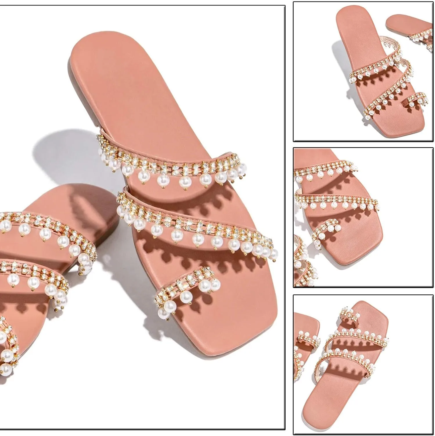 Women's Sandals Casual Sandals Retro Slippers Fashion Crystal Flat Ladies Summer Shoes Women Women's slipper