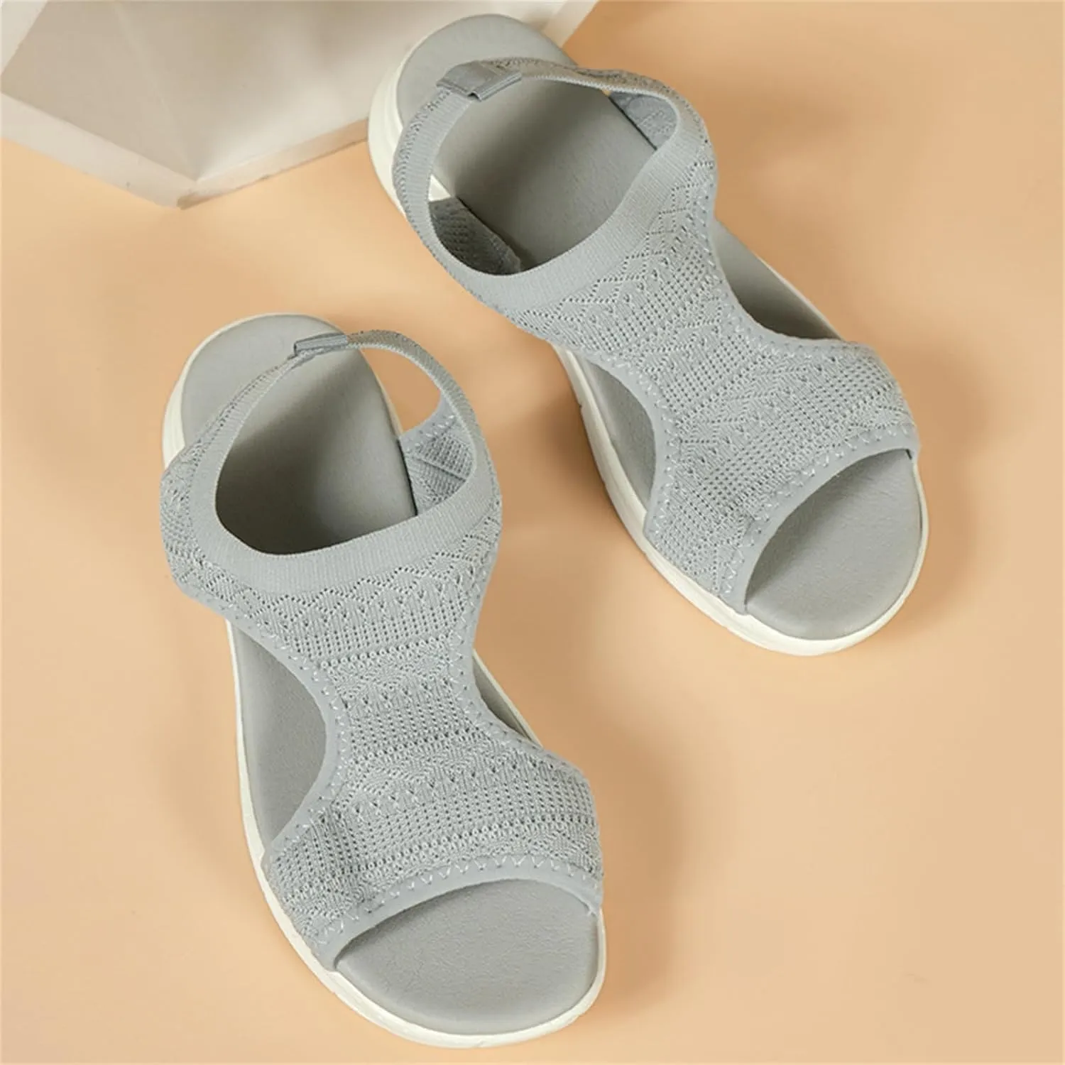 Womens Sandals Comfortable Dressy Arch Support Orthopedic Wedge Heel Slip On Open Toe Casual Summer Orthotic Shoes
