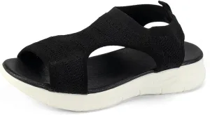 Womens Sandals Comfortable Dressy Arch Support Orthopedic Wedge Heel Slip On Open Toe Casual Summer Orthotic Shoes