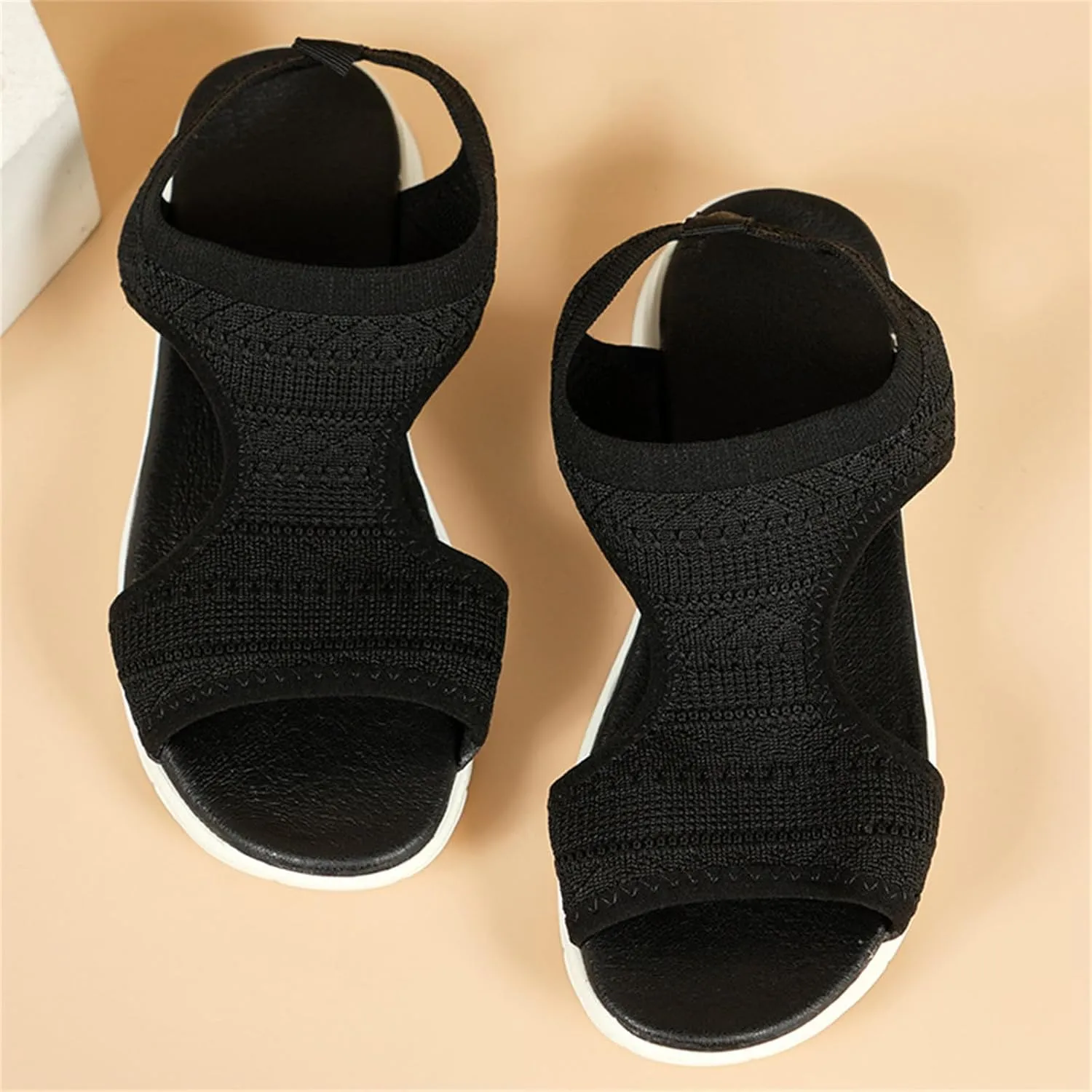 Womens Sandals Comfortable Dressy Arch Support Orthopedic Wedge Heel Slip On Open Toe Casual Summer Orthotic Shoes