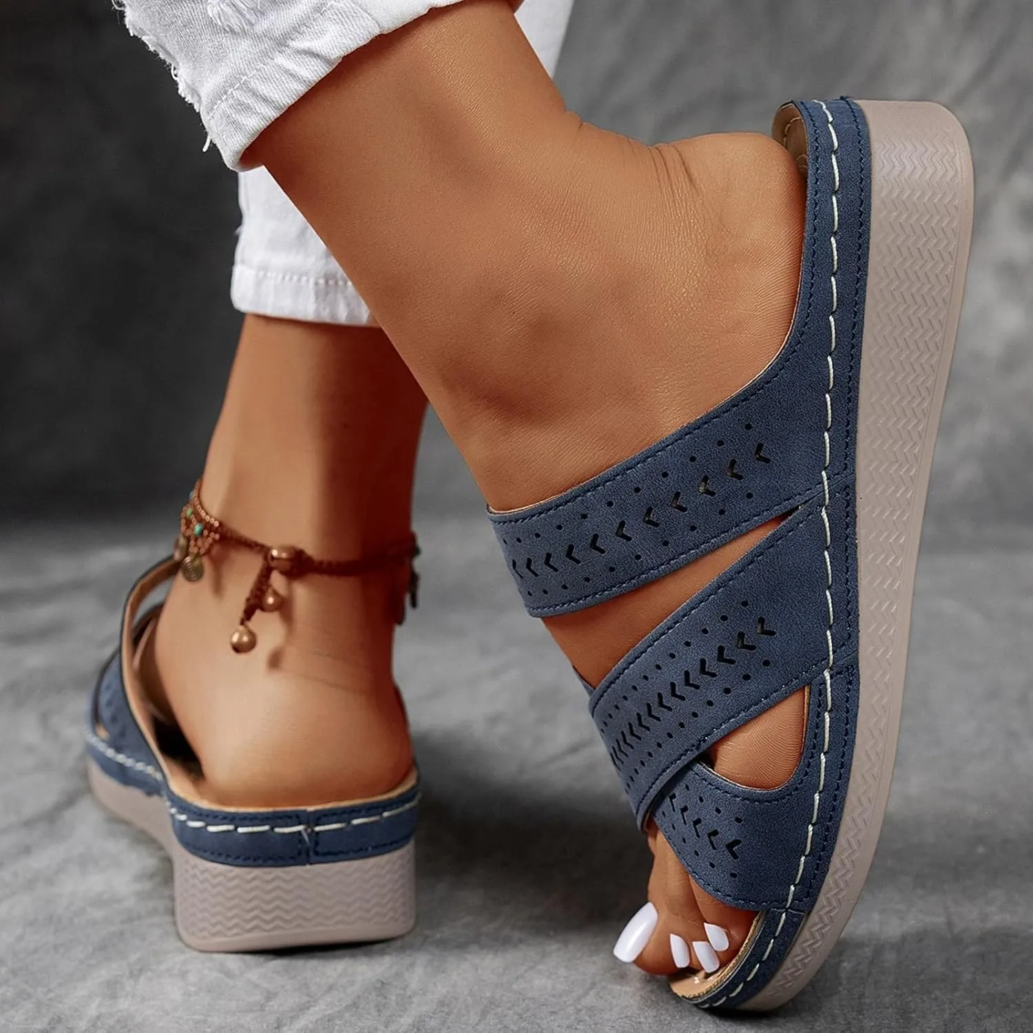 Womens Sandals Platform Fashion Wedges Slip On Flip Flops 2025 Casual Comfortable Open Toe Dressy Summer Shoes