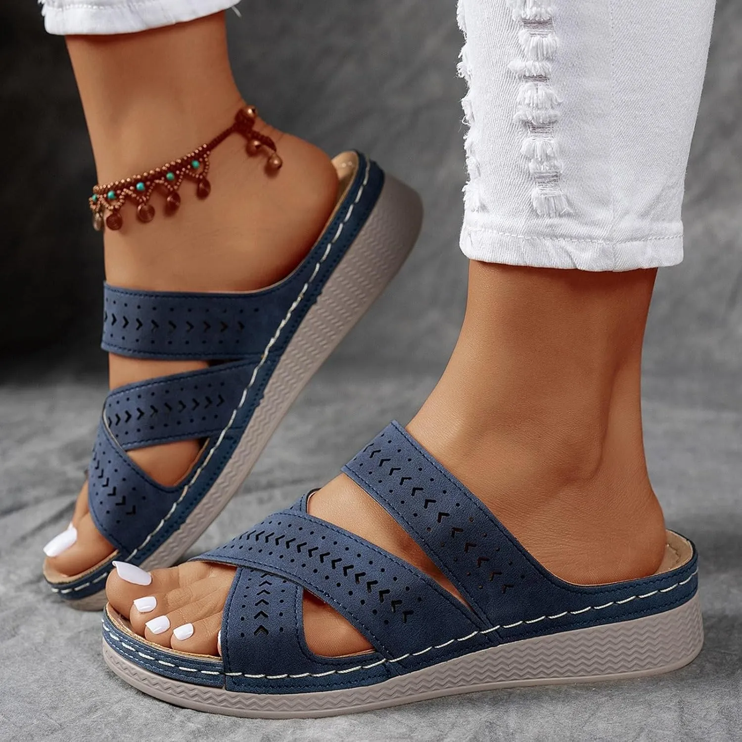 Womens Sandals Platform Fashion Wedges Slip On Flip Flops 2025 Casual Comfortable Open Toe Dressy Summer Shoes