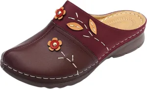 Womens Sandals Vintage Ethnic Style Floral Sandals Lightweight Shoes Summer Fashion Dressy Sandal Lambskin Sandal