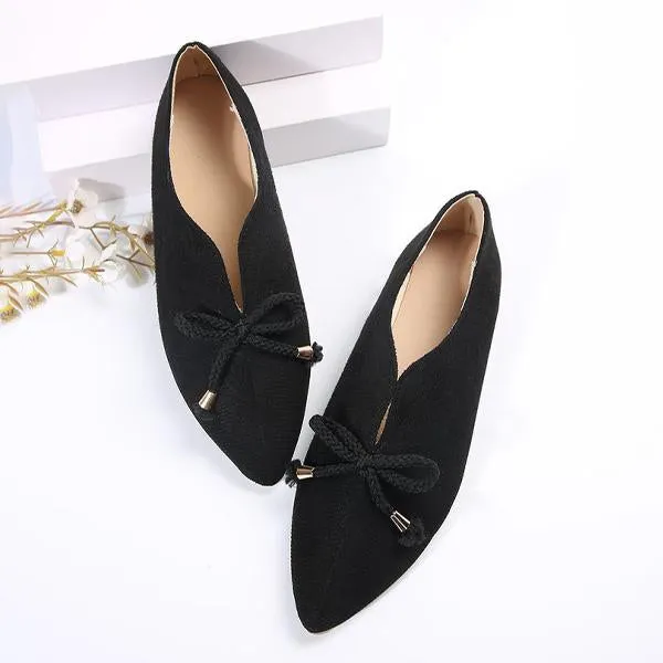 Women's Shallow Casual Bow Pointed Toe Flats 42054265S