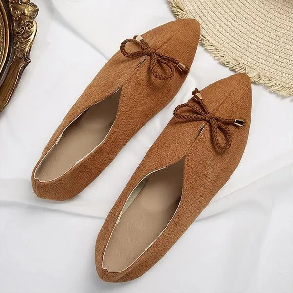 Women's Shallow Casual Bow Pointed Toe Flats 42054265S