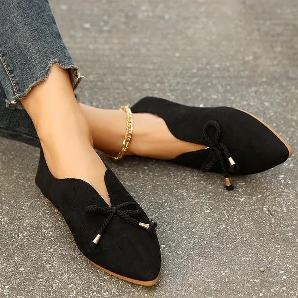 Women's Shallow Casual Bow Pointed Toe Flats 42054265S