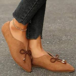 Women's Shallow Casual Bow Pointed Toe Flats 42054265S