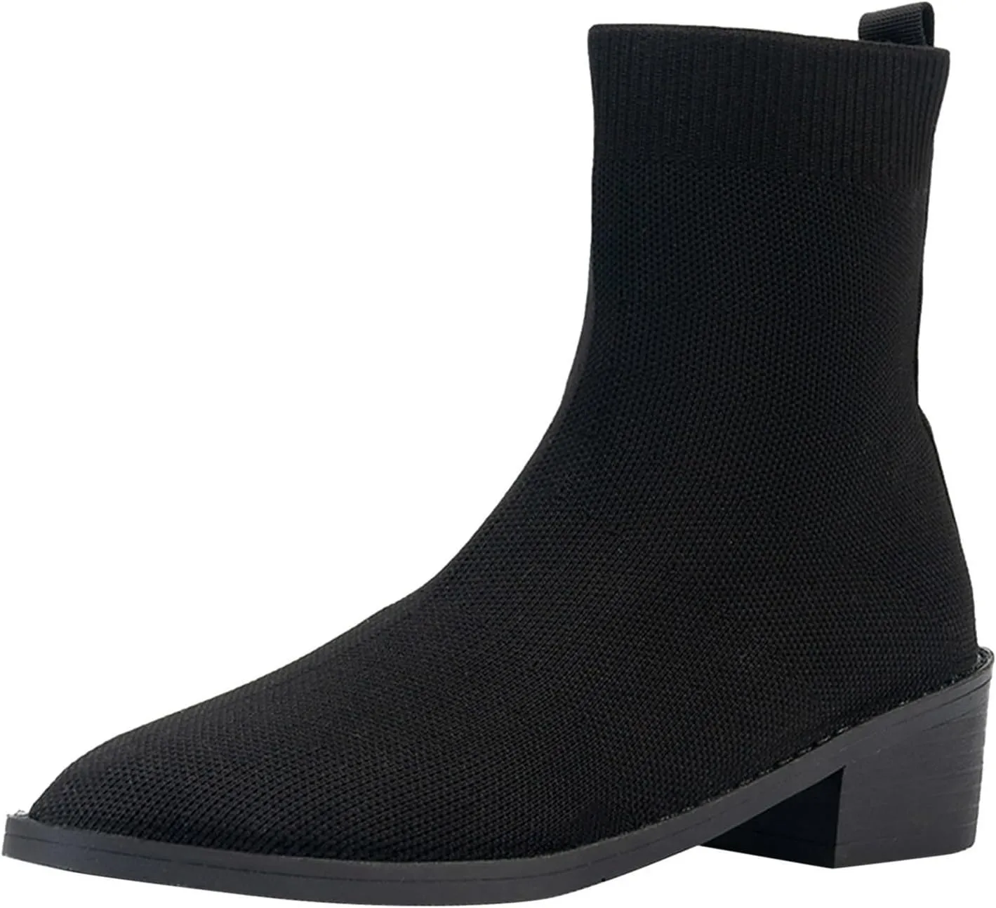 Womens Short Boots Women's Pointed Toe Sock Ankle Boots Stiletto Low Heels Booties Breathable Stretch Knit Shoes