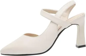 Womens Slingback Pointed Toe Stiletto Pumps Slip-on High Heels Wedding Office Lady Sandals Party Prom Dress Shoes