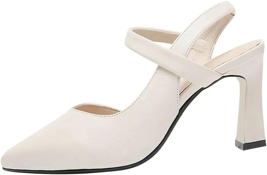 Womens Slingback Pointed Toe Stiletto Pumps Slip-on High Heels Wedding Office Lady Sandals Party Prom Dress Shoes