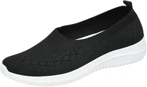 Women's Slip On Casual Shoes Comfortable Round Toe Flat Loafers for Spring Summer Outfits with Thick Sole