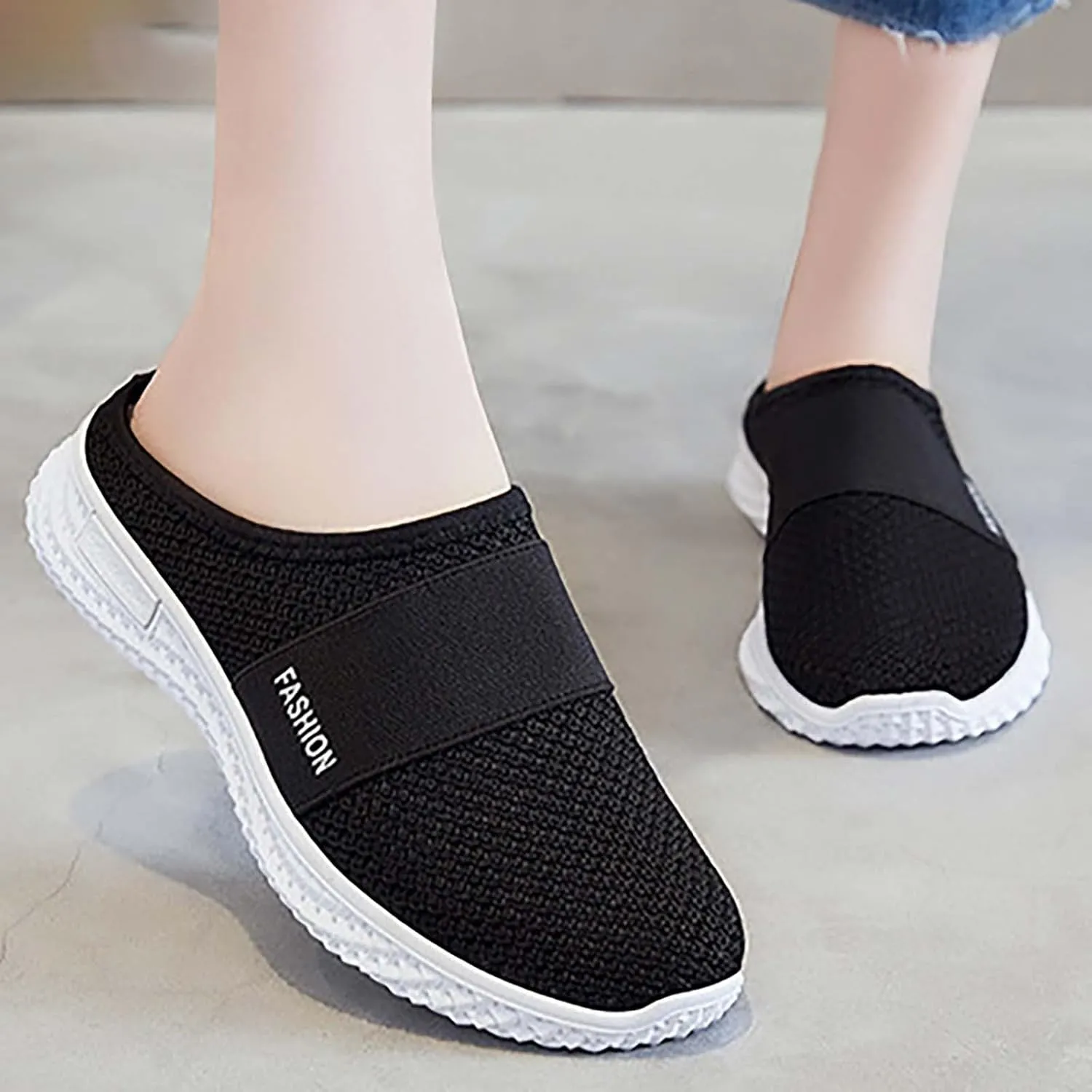Women's Slip-On Orthopedic Arch Support Backless Slip On Shoes Women Lether Woman Shoes Casual White Sneakers Slip On Tennis Shoe Loafers Casual Slip On