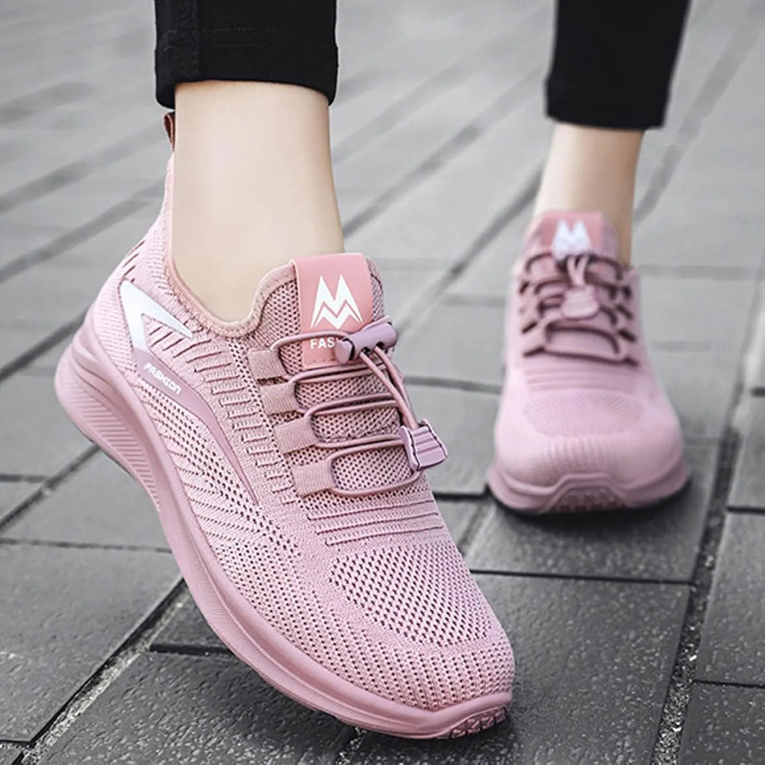 Womens Slip On Running Shoes Casual Non Slip Walking Shoes Lightweight Breathable Flat Workout Sneakers