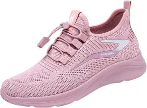 Womens Slip On Running Shoes Casual Non Slip Walking Shoes Lightweight Breathable Flat Workout Sneakers