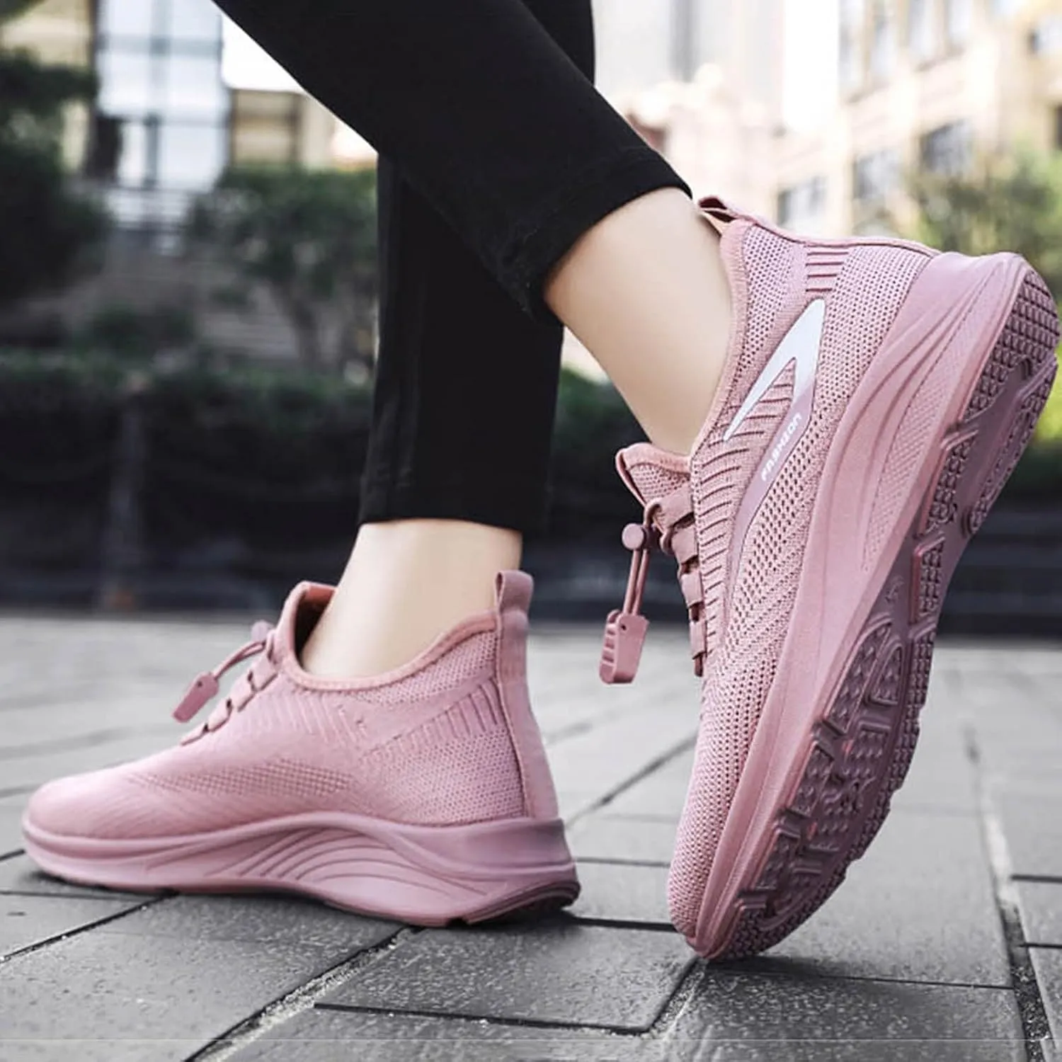 Womens Slip On Running Shoes Casual Non Slip Walking Shoes Lightweight Breathable Flat Workout Sneakers