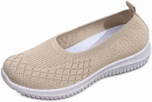 Women's Slip On Walking Shoes Lightweight Comfortable Breathable Mesh Orthotic Cushion Softsole Nursing Sneakers