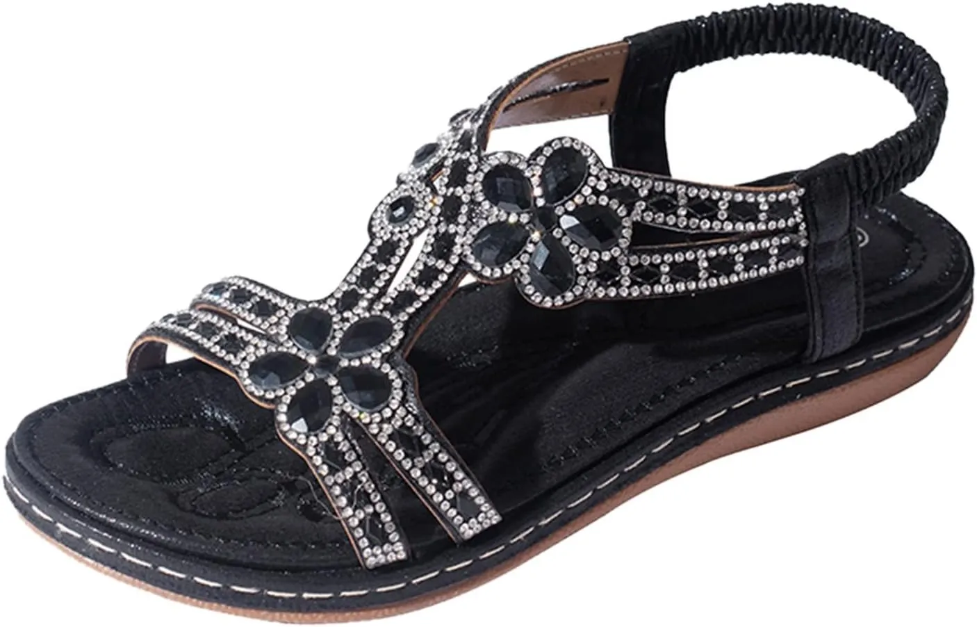 Women's Summer Fashion Casual Hollow Out Sandals Bohemian Women's Shoes Comfortable Flat Leather Flat Sandals for Women