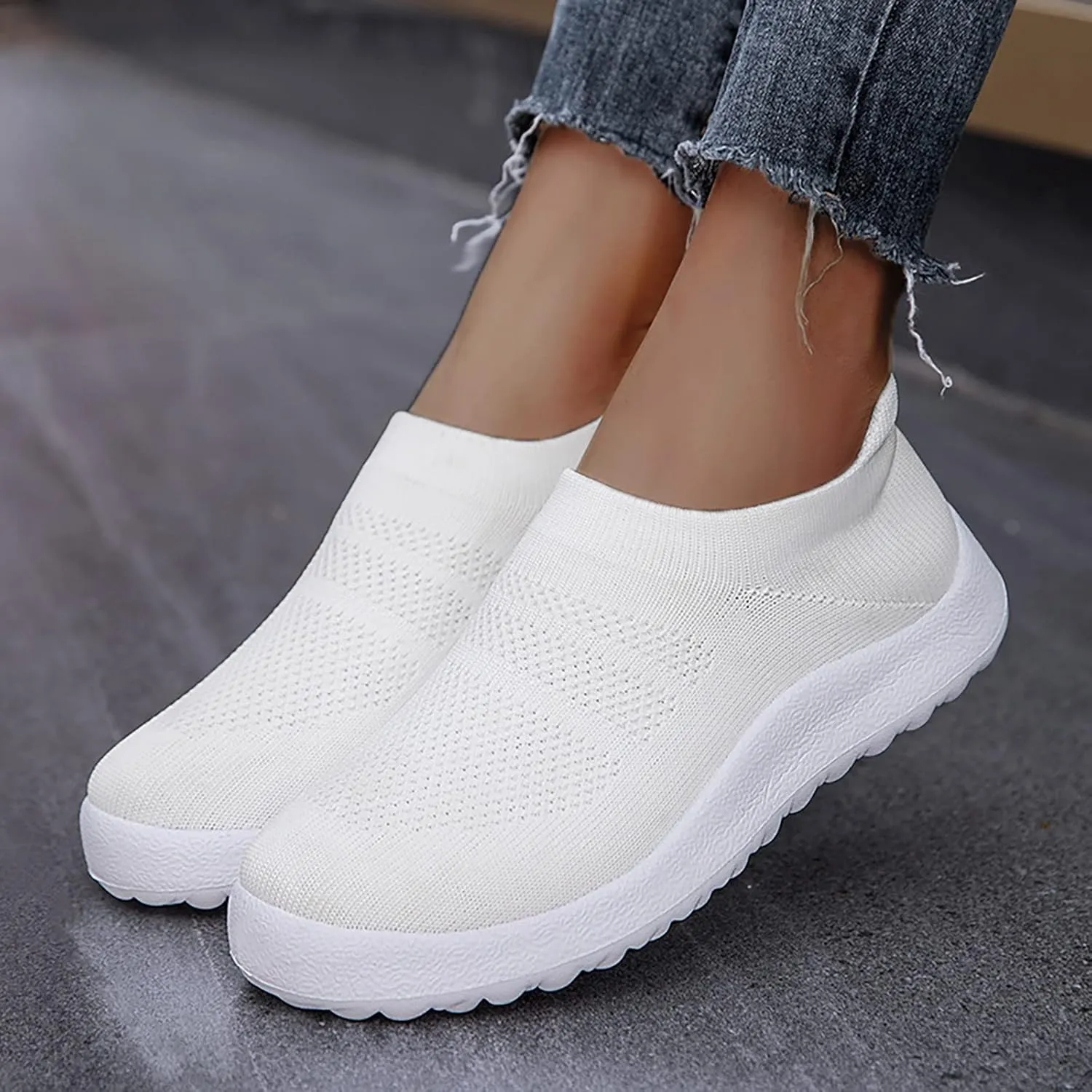 Womens Walking Shoes Wide Diabetic Shoes Non Slip Work Shoes Women Walking Ladies Shoes Casual Dress Sneakers Slip On Tennis Shoe Loafers Casual Slip On