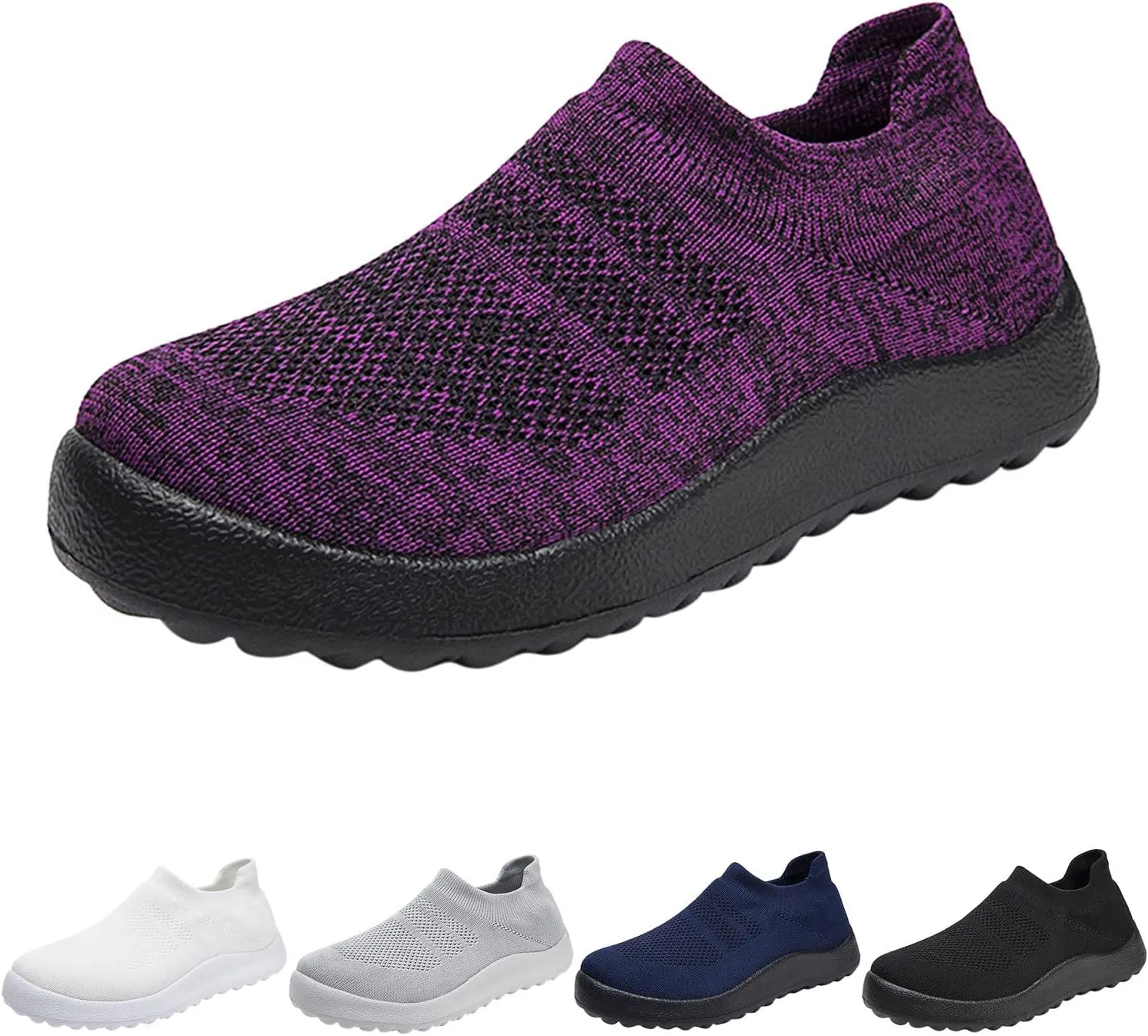 Womens Walking Shoes Wide Diabetic Shoes Non Slip Work Shoes Women Walking Ladies Shoes Casual Dress Sneakers Slip On Tennis Shoe Loafers Casual Slip On