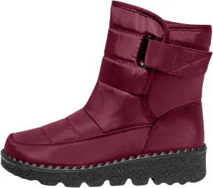 Womens Warm Boots Women's Winter Snow Boots Warm Comfortable Hiking Boots for Cold Weather Mid Calf Flat Booties