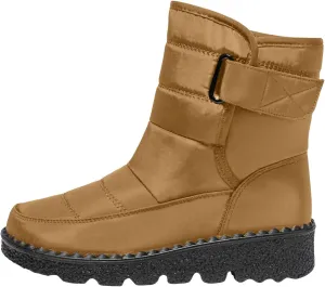 Womens Warm Boots Women's Winter Snow Boots Warm Comfortable Hiking Boots for Cold Weather Mid Calf Flat Booties