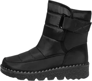 Womens Warm Boots Women's Winter Snow Boots Warm Comfortable Hiking Boots for Cold Weather Mid Calf Flat Booties