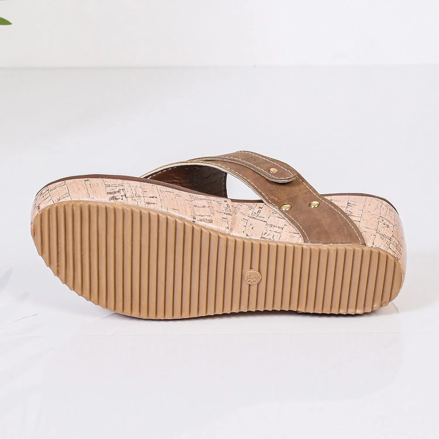 Womens Wedge Sandals Flip Flops Arch Support Orthotic Thong Sandal Comfort Cork Platform Summer Casual Beach Slides