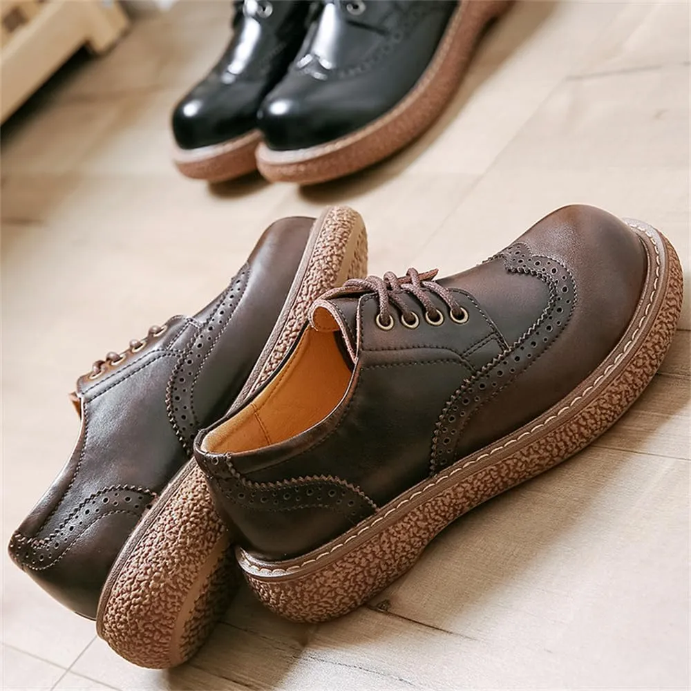 Women's Wingtip Brogue Oxfords JK Uniform Dress Leather Shoes