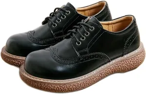 Women's Wingtip Brogue Oxfords JK Uniform Dress Leather Shoes