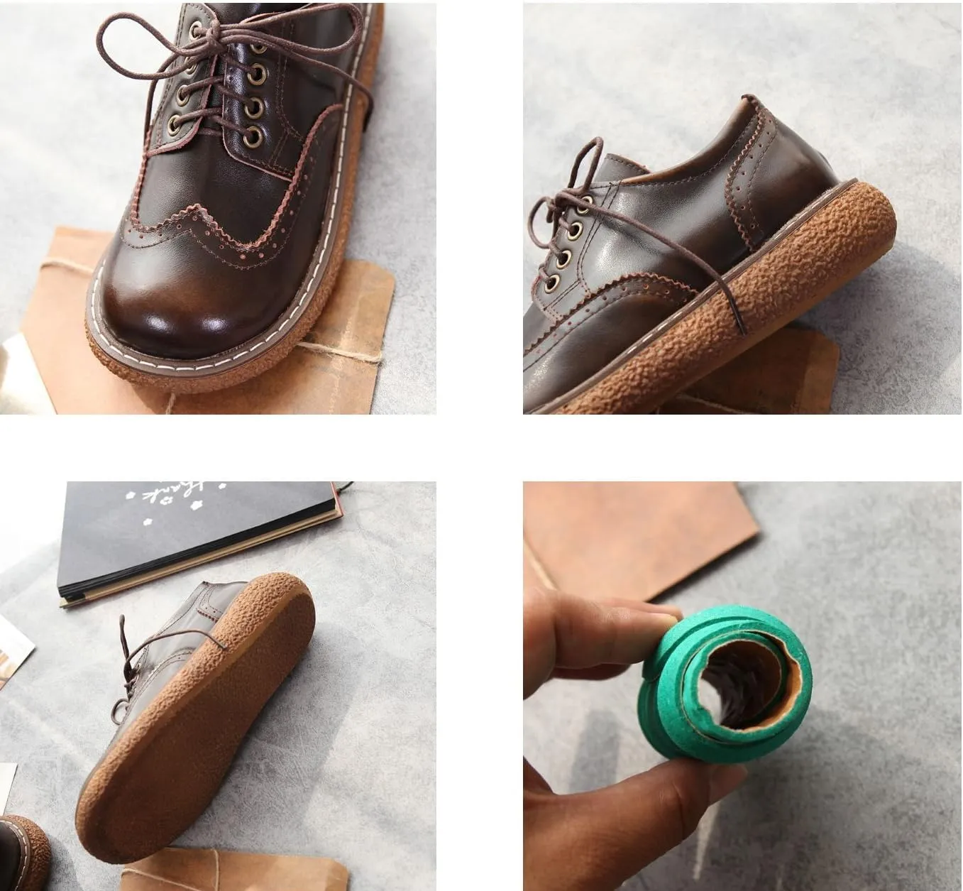 Women's Wingtip Brogue Oxfords JK Uniform Dress Leather Shoes