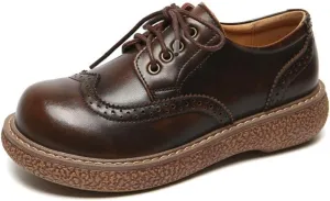 Women's Wingtip Brogue Oxfords JK Uniform Dress Leather Shoes