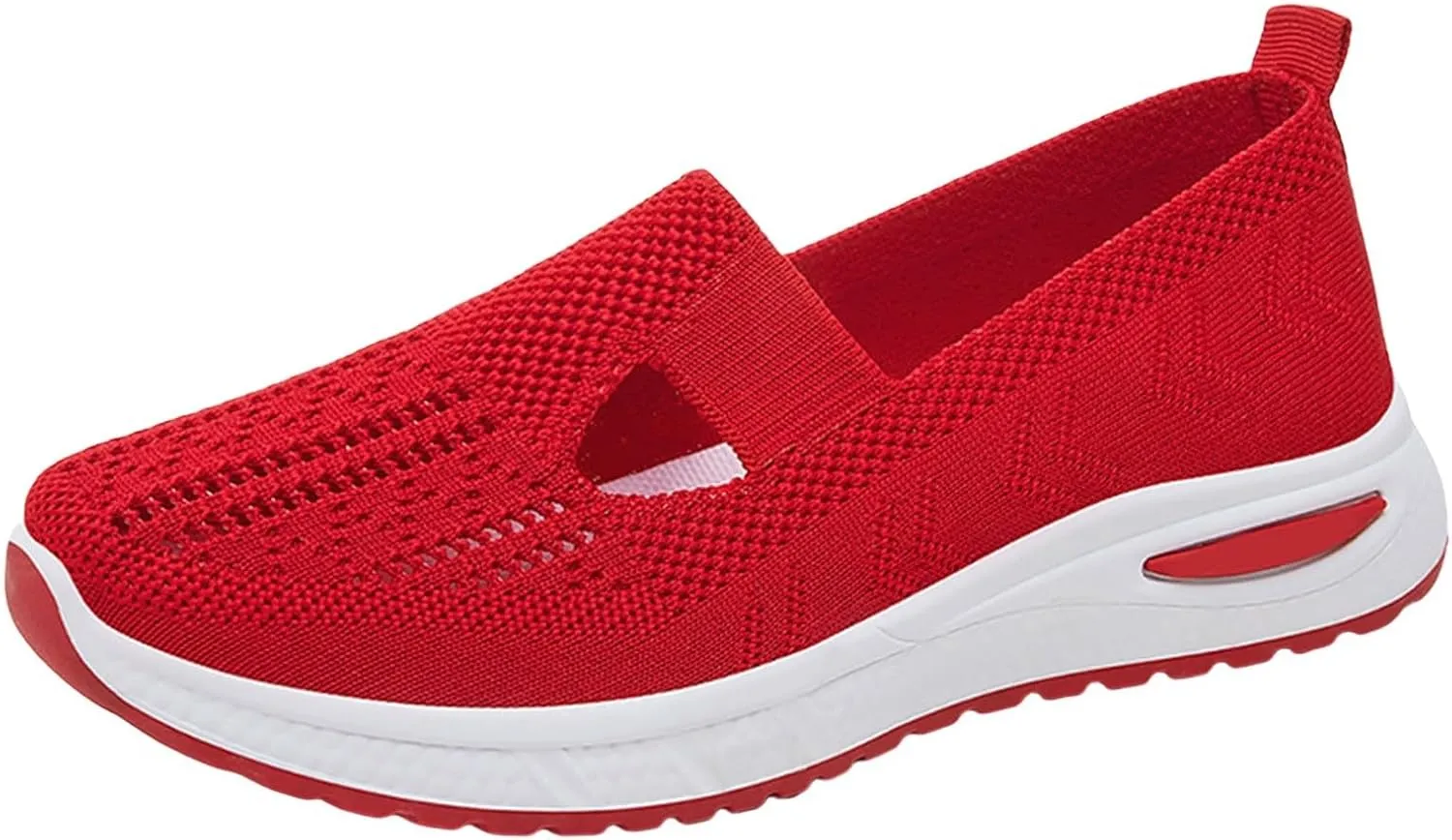 Women's Woven Orthopedic Breathable Soft Shoes Slip On Shoes Women Flat Feet Business Casual Shoes Dress Sneakers Red Tennis Shoe Loafers Casual Slip On