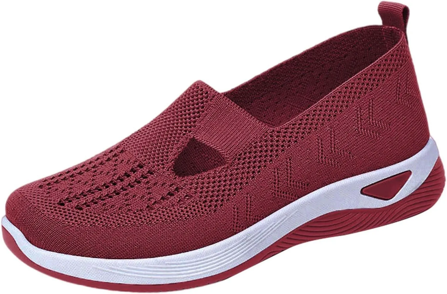 Women's Woven Orthopedic Breathable Soft Shoes Slip On Shoes Women Slip On Casual Dress Shoes Fashion Sneakers 2025 Red Tennis Shoe Trainers Shoe