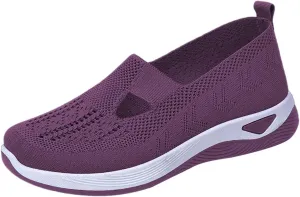 Women's Woven Orthopedic Breathable Soft Shoes Slip On Shoes Women Wide Business Casual Shoes Walking Sneakers Red Tennis Shoe Loafers Casual Slip On