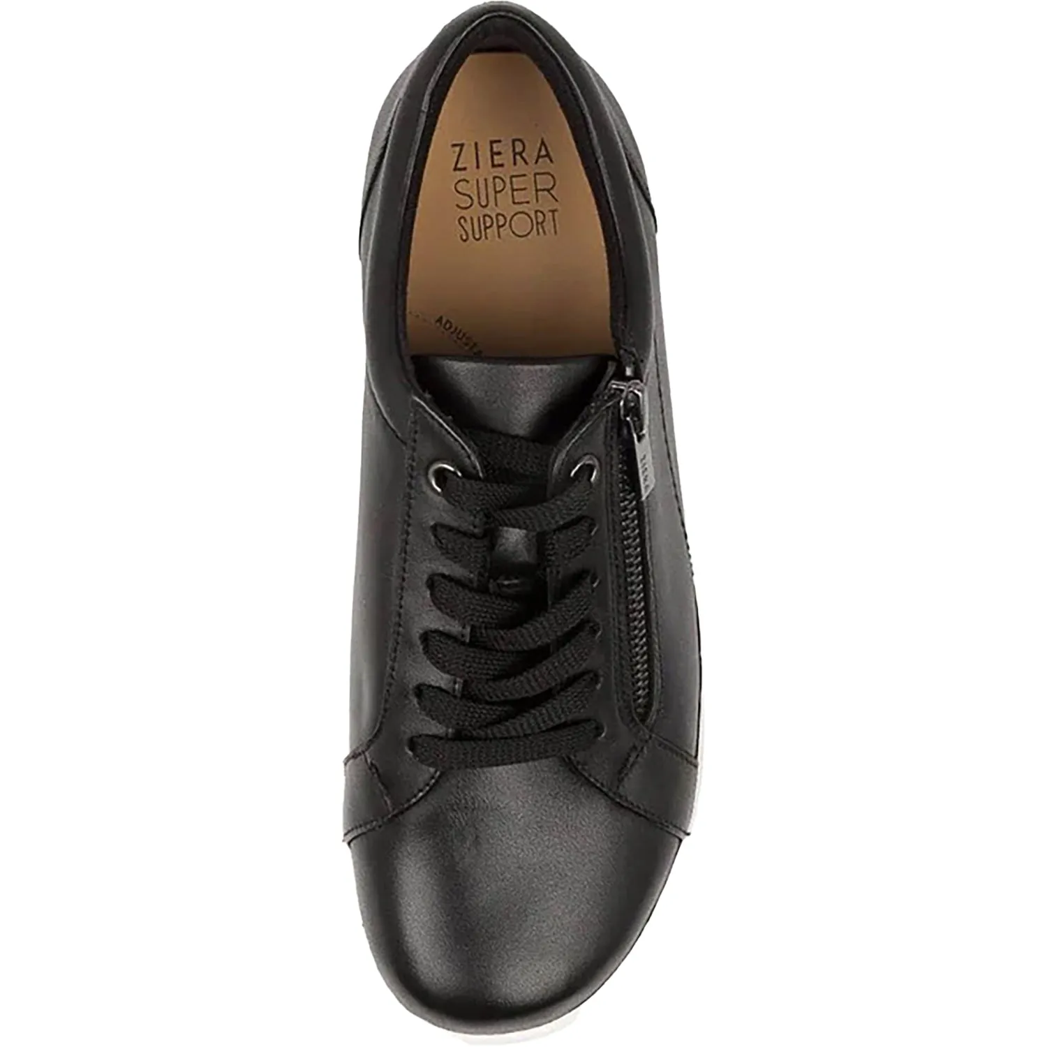 Women's Ziera Solar Black with White Sole Leather