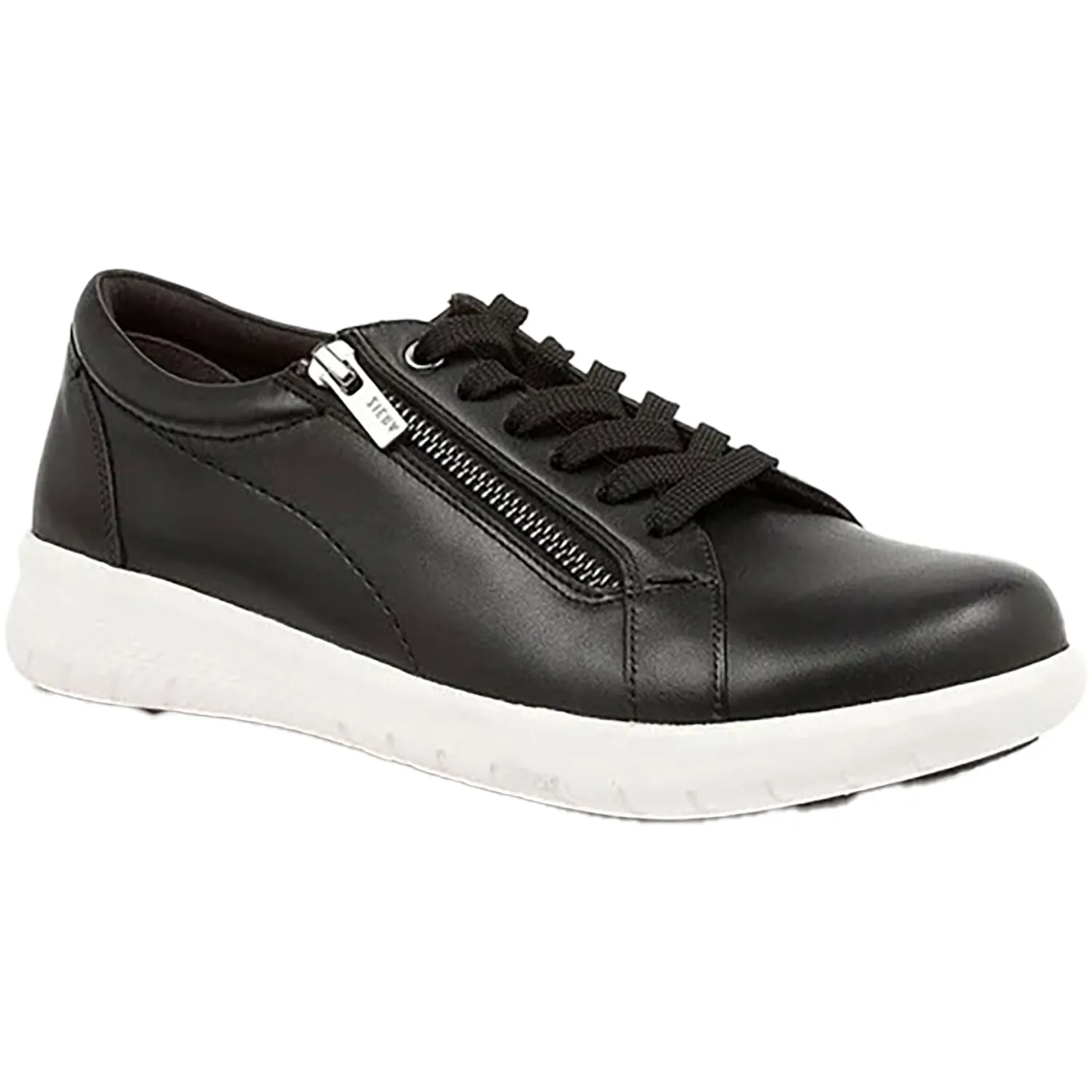 Women's Ziera Solar Black with White Sole Leather