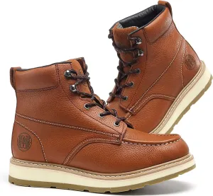 Work Boots for Men, 6" Composite Toe Mens Work Boots, Non-Slip Puncture-Proof Water Resistant Safety EH Moc Toe Construction Work Shoes (C1-312/8)