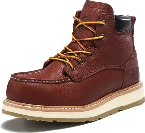 Work Boots for Men, 6" Composite Toe Mens Work Boots, Non-Slip Puncture-Proof Water Resistant Safety EH Moc Toe Construction Work Shoes (CK313 / 6)