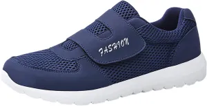 Workout Athletic Sport Shoes for Men Fly Woven Mesh Breathable Shoes Running Shoes Hook Loop Slip on Sneaker