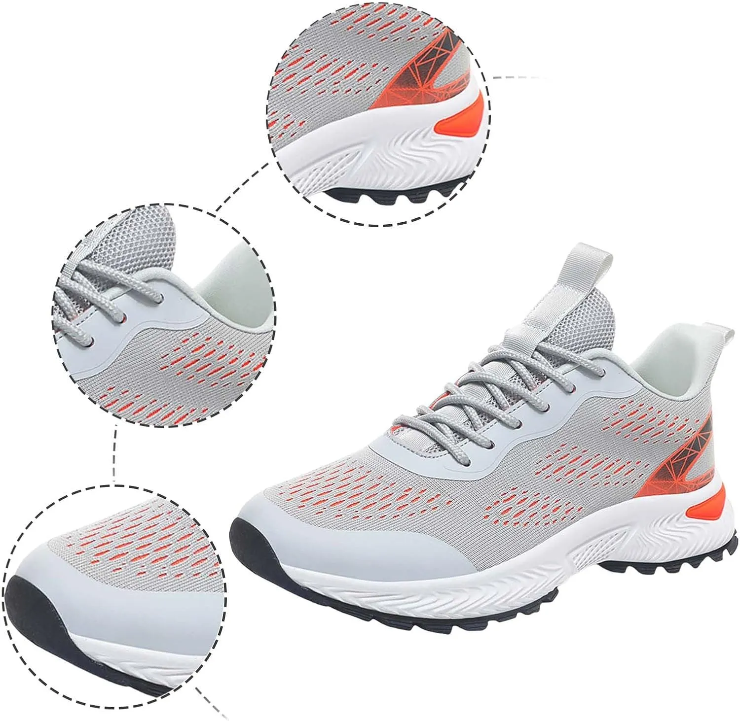 Workout Athletic Sport Shoes for Men Lightweight Sport Gym Jogging Walking Sneaker Elastic Fly Woven Mesh Shoes
