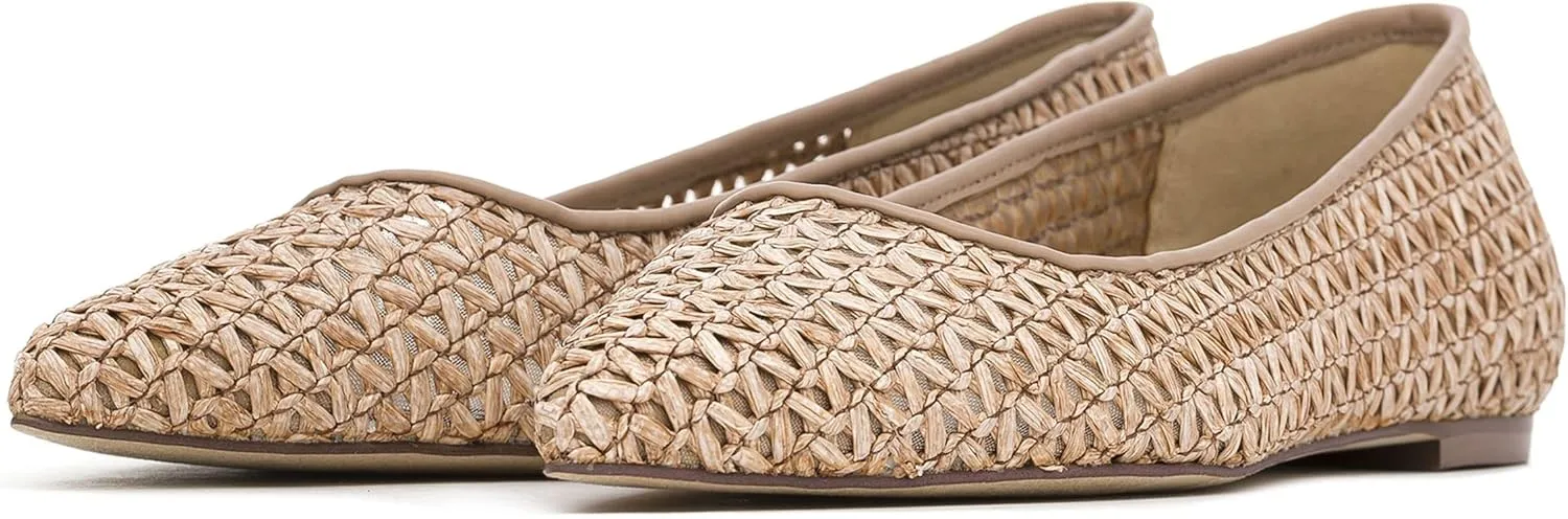 Woven Flats for Women Comfortable and Breathable Ballet Flats with Fashionable Pointed Toe Design for Everyday Elegance