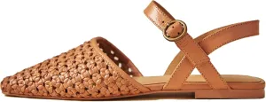 Woven Slingback Flats for Women Stylish and Breathable Sandals with Pointed Toe Design Comfortable and Elegant