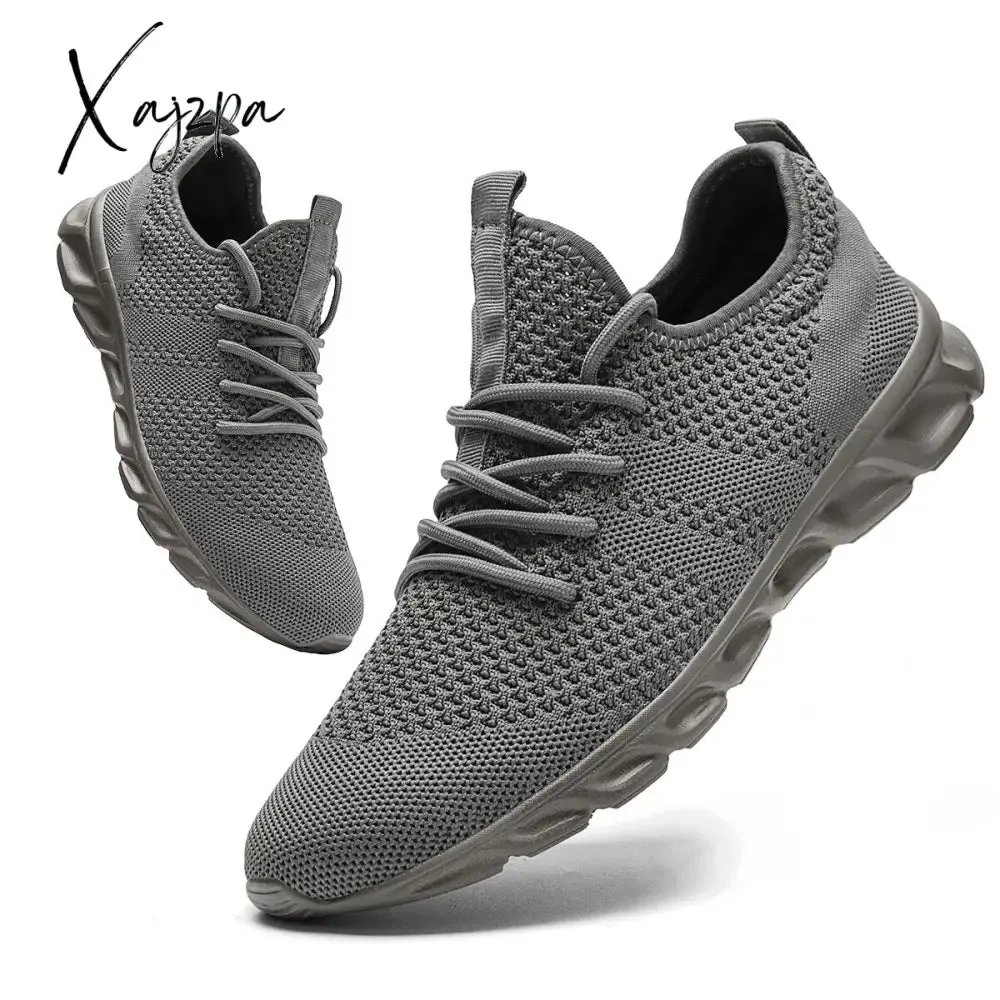 Xajzpa - Woman Shoes Lac-up Men Casual Shoes Lightweight Tenis Walking Solid Sneakers Comfortable Breathable masculino Zapatillas Hombre